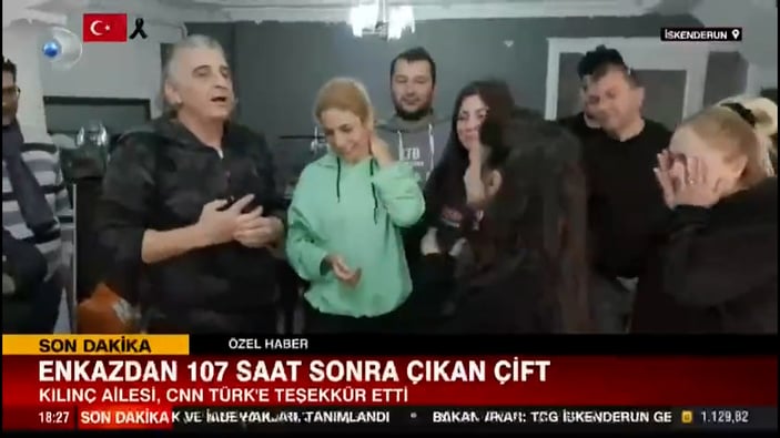 Enkaz altından kurtarılan aile, İHH ekiplerine teşekkür etti