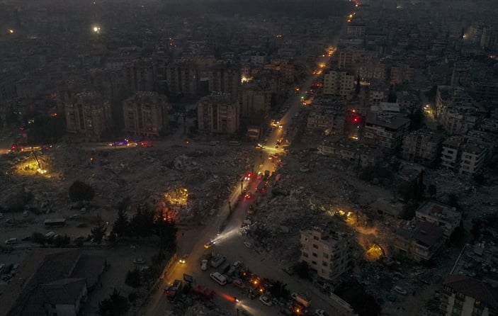 Kahramanmaraş merkezli depremlerden etkilenen Hatay'dan son görüntüler