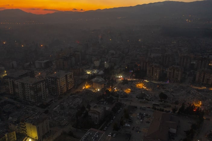 Kahramanmaraş merkezli depremlerden etkilenen Hatay'dan son görüntüler