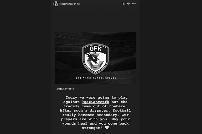 Sergio Oliveira: Felaketten sonra futbol ikincil duruma düşüyor