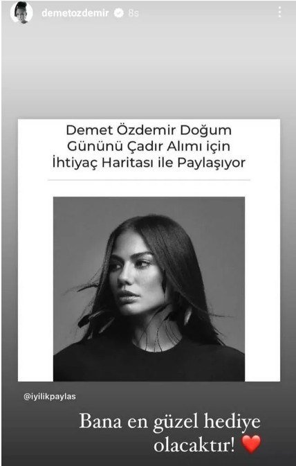 Demet Özdemir doğum gününde depremzedeleri unutmadı