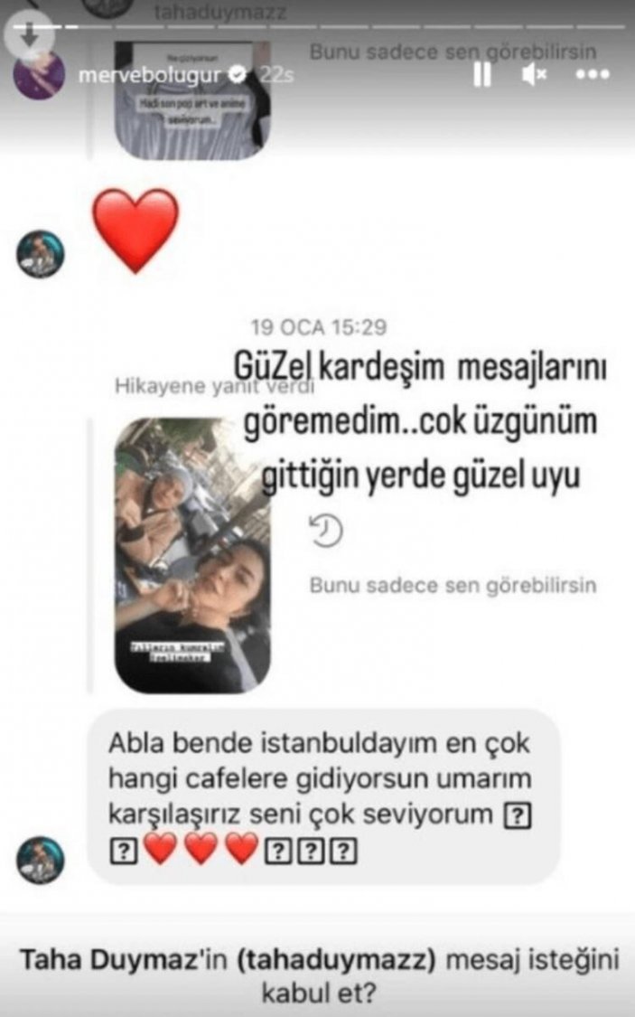 Merve Boluğur'un Taha Duymaz pişmanlığı