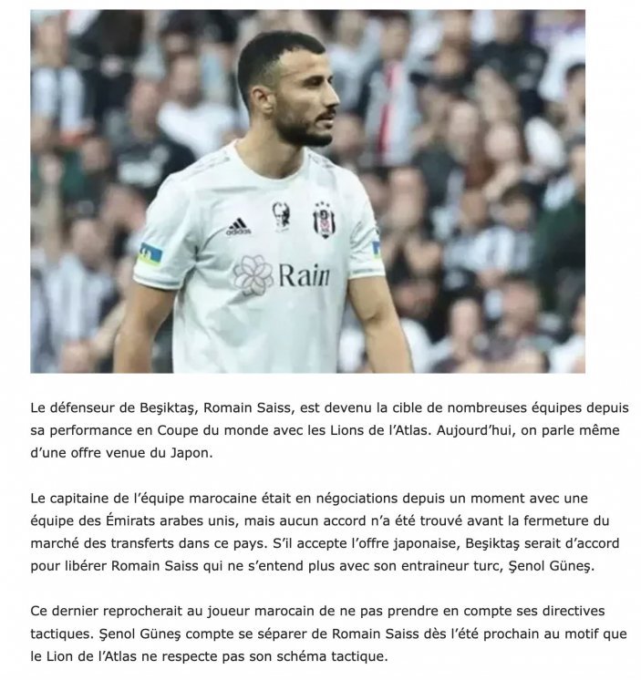 Beşiktaş, Romain Saiss ile yol ayrımında