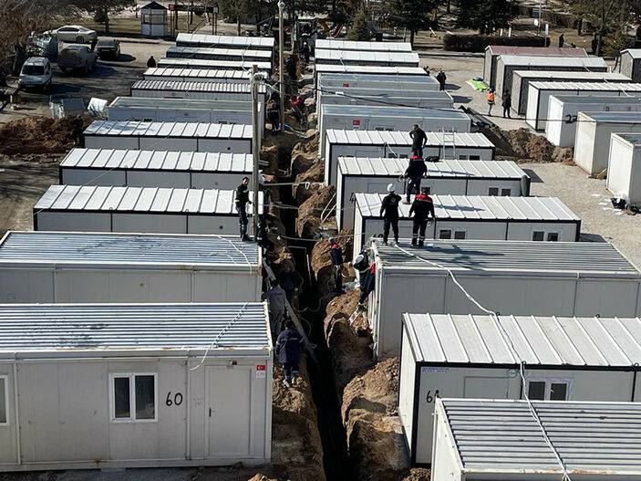 Elbistan'da kurulan konteyner kent, 16 bin depremzedeyi ağırlayacak