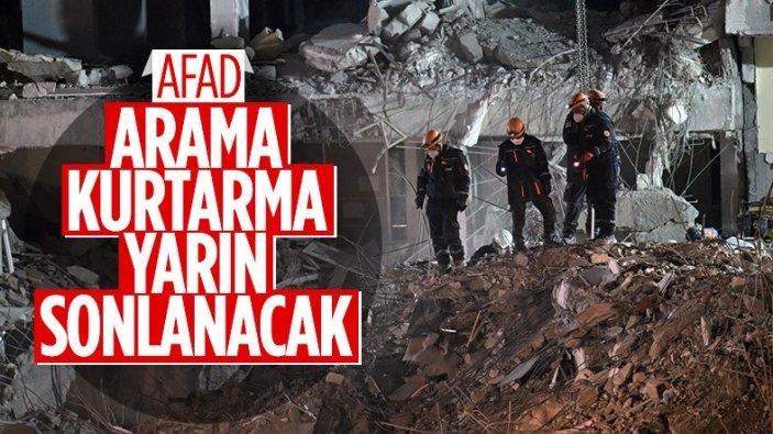 Deprem bölgelerindeki arama kurtarma çalışmaları yarın akşam sona erecek