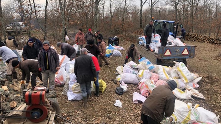 Edirne ve Bolu'da orman köylüleri, deprem bölgelerine yakacak odun gönderdi