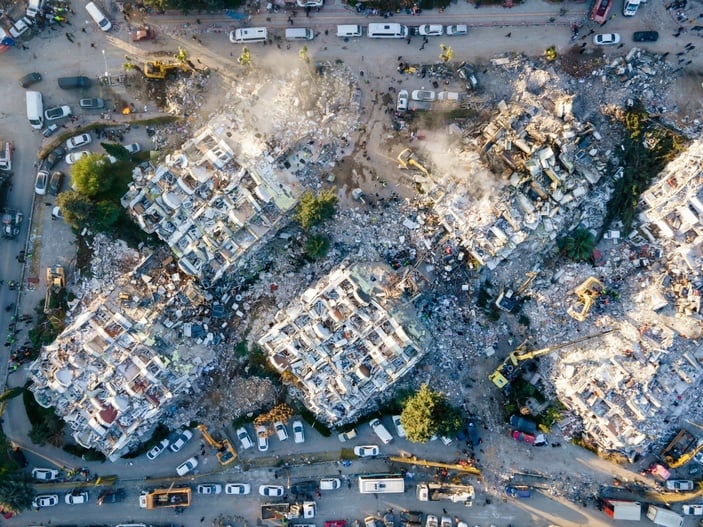 Hatay’daki yıkım havadan görüntülendi