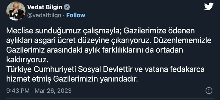 Gazi maaşları asgari ücret düzeyine çıkarılıyor