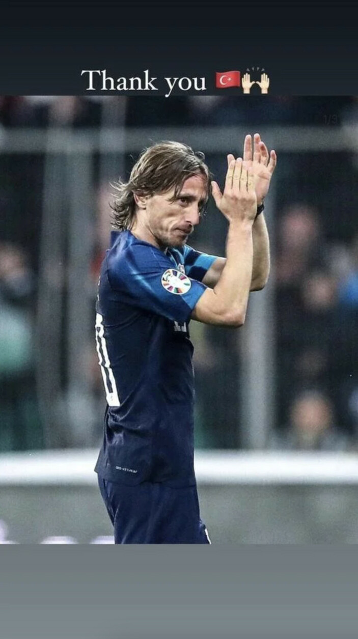 Hırvat Yıldız Luka Modric'ten Türk taraftarlara teşekkür