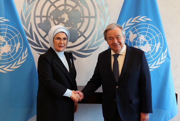 BM Genel Sekreteri Guterres, Emine Erdoğan ile görüştü