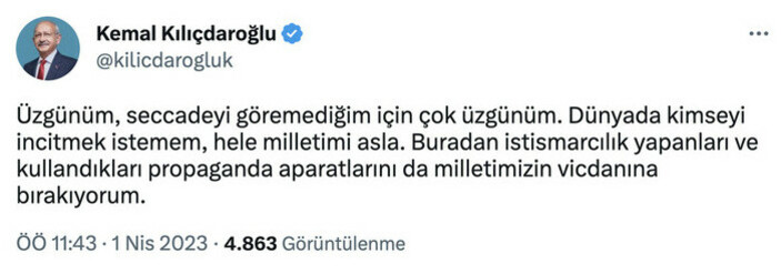 6'lı masanın 3 ortağı, Kılıçdaroğlu'nun seccadeli fotoğrafının ardından sessizliğe büründü