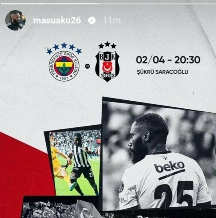 Arthur Masuaku, Fenerbahçe logosunu 5 yıldızlı olarak paylaştı