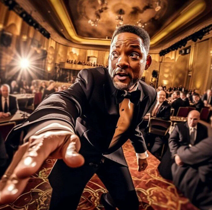 Will Smith'in Chris Rock'a attığı tokat bir kez daha gündeme geldi! Yapay zeka ile canlandırıldı