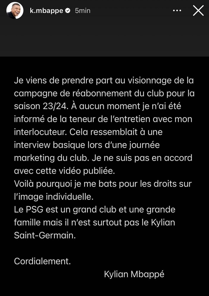 Kylian Mbappe'den PSG yönetimine sert sözler