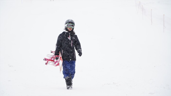 Erciyes'te kayak sezonu devam ediyor