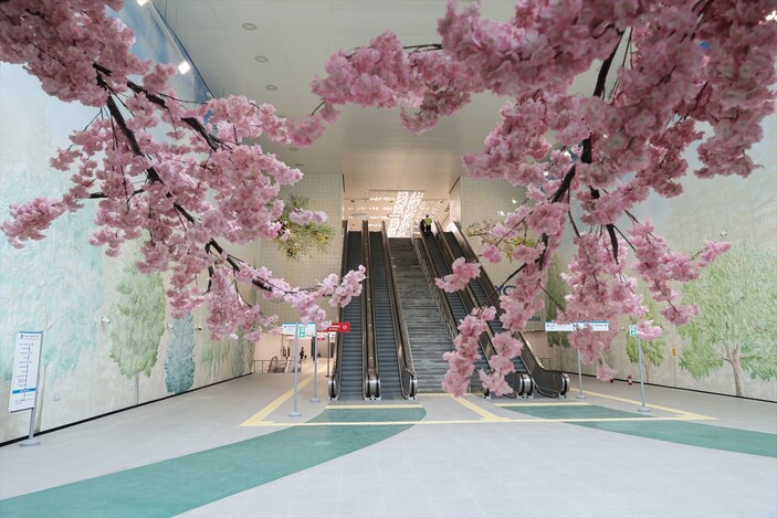 Başakşehir-Kayaşehir Metro Hattı'nda sanat galerisini andıran istasyon