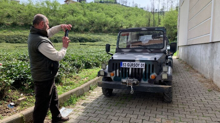 Rize'de sanayi ustasının yaptığı ciple geziyorlar