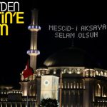 Taksim Camii'nden Mescid-i Aksaya destek mahyası