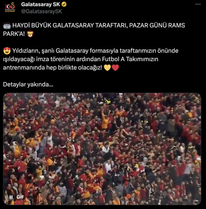 Galatasaray'dan taraftarlarına çağrı