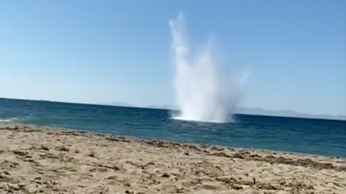 Çanakkale açıklarında bulunan mayın imha edildi