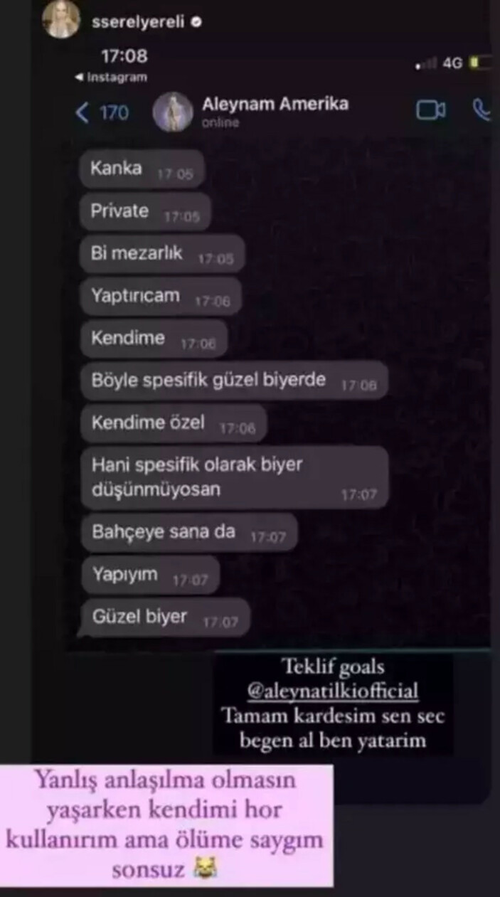 Serel Yereli'den Aleyna Tilki ifşası! O mesajlar pes dedirtti...