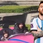 Messi pembe arabasıyla turladı! Disneyland'in de yıldızı oldu...