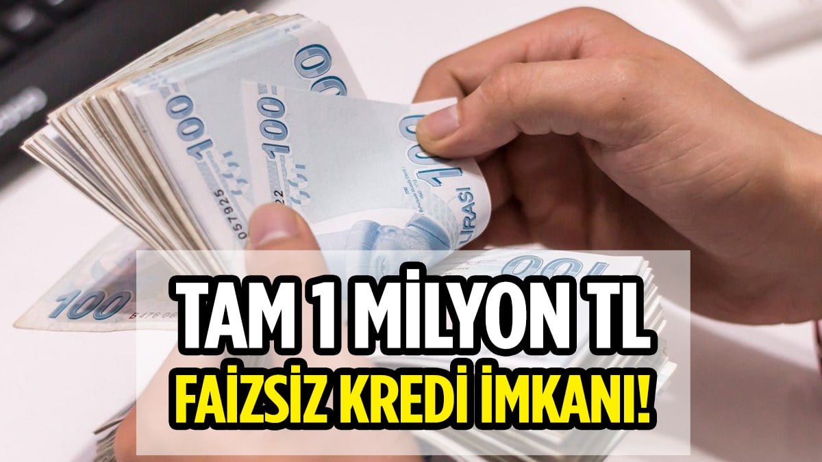 Tam 1 milyon TL sıfır faizle cebinizde! İşte başvuru detayları…